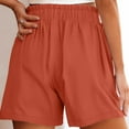 thumbnail image 7 of Plebaso Womens Casual Shorts Elastic High Waist Knee Length Shorts Loose Summer Beach Shorts with Pockets, 7 of 7