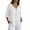 White, variant on Shirt Women Solid Border Decor Casual 3/4 Sleeve Cotton Linen Loose Everyday Button Up Top