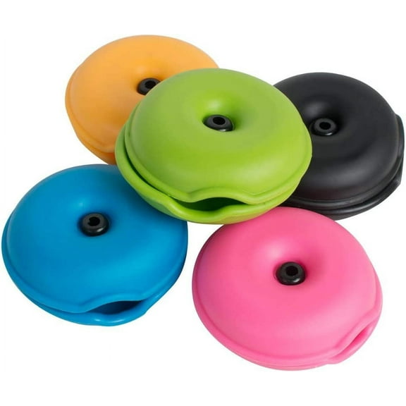Limei Cable Turtle Organizer Tangle Free Cord Reel Management Earbud Carrying Case Wire Shortener Keeper Wrap Winder, 4 Pack,Black, White, Yellow, Pink