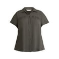 thumbnail image 2 of Terra & Sky Women's Plus Size Camp Shirt, 0X-5X, 2 of 5