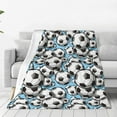 thumbnail image 1 of Fotbe Football Soccer Ball Manta de Franela Acolchonada con Estampado, Súper Suave y Esponjosa, Extra Grande para Sofá, Cama, Uso Todo el Año-60"x50", 1 of 7