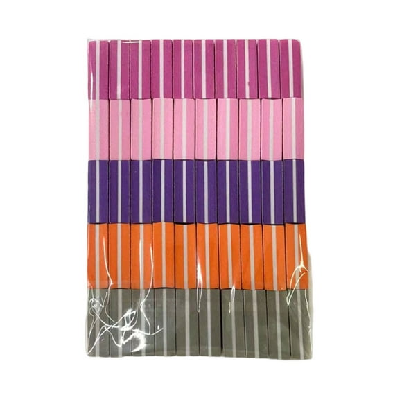 Seitruly Mini bloque de limas de 50 piezas, pedicura de doble cara, manicura, pulidor de uñas colorido, herramientas de papel de lija Arte de uñas color mezclado