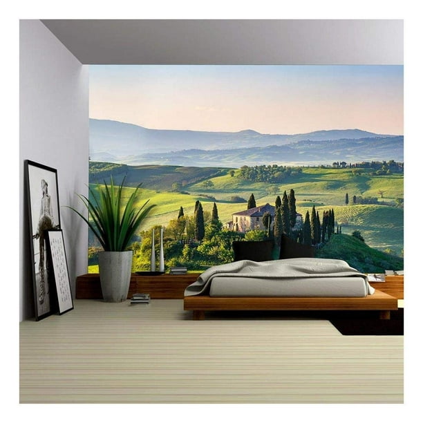 Wall26 Beautiful Spring Landscape In Tuscany Italy Removable Wall Mural Self Adhesive Large Wallpaper 66x96 Inches Com - Tuscany Wall Murals