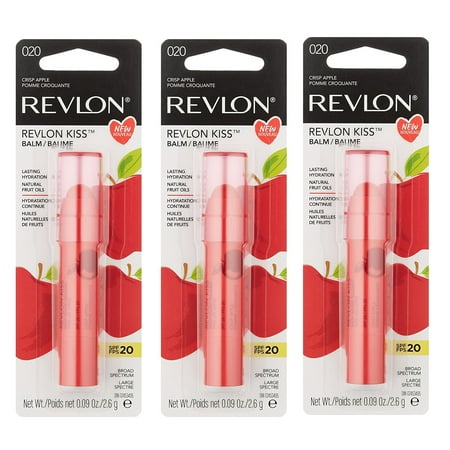 - Revlon Kiss Balm Lip Balm, #020 Crisp Apple (Pack of 3) + Makeup Blender Stick, 12 Pcs