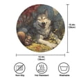 thumbnail image 4 of Round Placemats Set of 4 Heat Resistant Washable Kitchen Table Decorations 15.4in Gray Wolf and Squirrel, 4 of 7