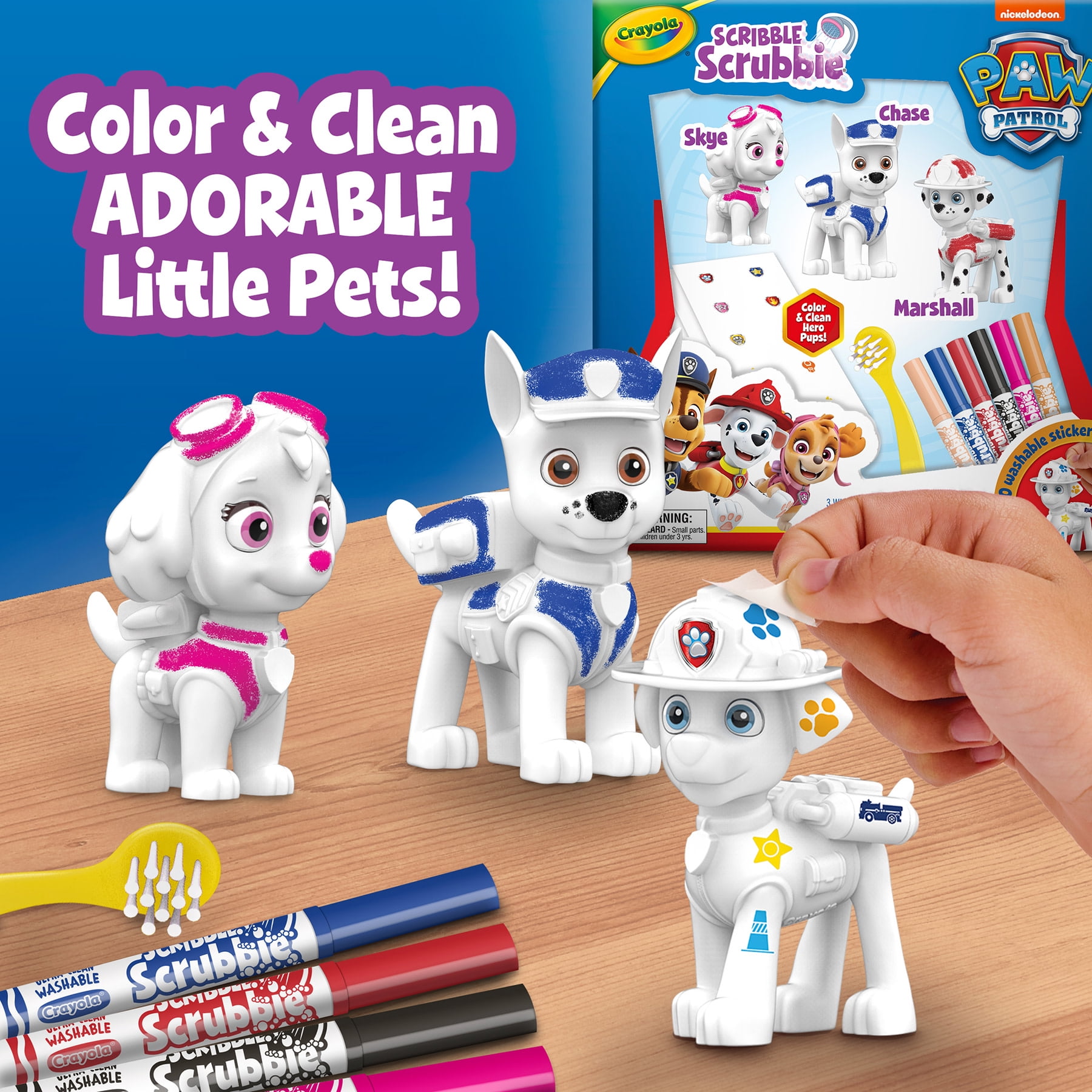 Crayola Scribble Scrubbie Paw Patrol 3 Count Deluxe Set