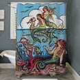 thumbnail image 3 of CafePress - Vintage Mermaids Seashorse Fish - Unique Fabric Shower Curtain 70" x 72", 3 of 3