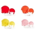 thumbnail image 3 of Stoneware Coupe Shape Dinnerware Set, Outside White + Inside (16pc Set, Very Rose), 3 of 8