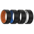 thumbnail image 5 of King Will 4 Pack Silicone Rings for Men, Unique Inner Heartbeat Design, 8mm Wide 2.2mm Thick, Breathable Rubber Wedding Bands, Comfort Fit Ring, Multi Colors, Size 8, 5 of 6