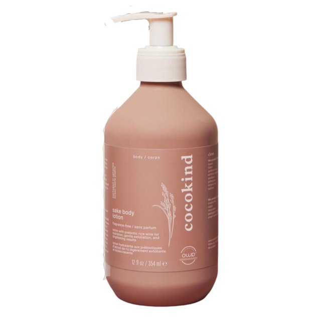 Cocokind Sake Loción Corporal Hidratante Ligero Diario Loción Corporal Sin Fragancia para una Exfoliación Suave Apoya la Barrera de Humedad de la Piel Piel Suave y Suave 12 Fl Oz