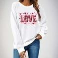 thumbnail image 2 of asdoklhq Valentine Shirts for Women Plus Size Women's Winter Day Fashion Printed Round Neck Long Sleeved Hoodie without Hat White L, 2 of 6