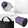 thumbnail image 6 of DouZhe Waterproof Collapsible Large Laundry Baskets, Violet Floral Lavender Prints Circular Hamper with Handles, 6 of 7
