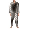 thumbnail image 3 of Fotbe Black Plaid Heart Pijama de Hombre con Estampado de Manga Larga, Conjunto de 2 Piezas, Ropa de Dormir Suave y Cómoda con Bolsillos-X-Large, 3 of 7