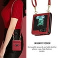 thumbnail image 4 of ELEHOLD Luxury Leather Case for Samsung Galaxy Z Flip 5,with Card Slot Adjustable Crossbody Shoulder Strap Shockproof Purse Phone Case for Galaxy Z Flip 5,Red, 4 of 8