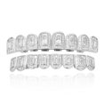 thumbnail image 2 of Hip Hop Iced Out T Square Zircon Tooth Grillz 8/8 for Men Body Piercing Jewelry Gold Plated Cubic Zirconia Teeth Grills Cap Set BLD, 2 of 6