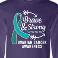 thumbnail image 4 of Inktastic Ovarian Cancer Awareness Brave and Strong with Arrows Long Sleeve T-Shirt, 4 of 5