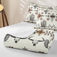 thumbnail image 4 of jejeloiu Retro Aztec Geometric Twin Quilt Set Kids,Tribal Bohemian Style Print Twin Coverlet Set,2pcs, 4 of 7