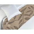 thumbnail image 3 of Leafy Design Bed Runner, Melancholic Autumn Vibe Simple Leaves Pattern on Earthy Backdrop, Decorative Accent Bedding Scarf for Hotels Homes & Guest Rooms, Twin, Dark Khaki Charcoal Grey, by Ambesonne, 3 of 3