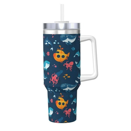 

Tideii Ocean Floor Animals for 40OZ Ice Cup Stainless Steel Heat-insulating and Cold-insulating Water Cup with Handle Suitable for Indoor and Outdoor Activities