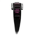 thumbnail image 3 of IP Black(Ion Plating) Stainless Steel Ring with Top Grade Crystal in Amethyst for Women Amethyst Stone Color Style TK2191 Size 6, 3 of 3