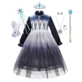 thumbnail image 2 of Vestido de princesa Elsa de Disney para niñas, vestido de baile de malla de noche estrellada, ropa de fiesta de Carnaval para niños, disfraz de reina de la nieve Frozen9-10T (etiqueta 150) Gao Jinjia LED, 2 of 2
