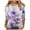 01-Purple-Floral, variant on GERsome Shirts for Women 3/4 Sleeve Shirts for Women Summer Round Neck Loose Pullover Tunics Casual Tops Blouse Tee