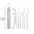 thumbnail image 4 of Stainless Steel Toothpicks Pocket Set, Portable Floss Pick Reusable Metal Toothpicks Tooth Cleaning Kit With Keychain Holder For Outdoor Picnic Camping Traveling, 4 of 4