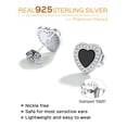 thumbnail image 4 of ChicSilver 925 Sterling Silver Heart Stud Earrings Cubic Zirconia Black Onyx Earrings for Women Hypoallergenic Earrings, 4 of 8