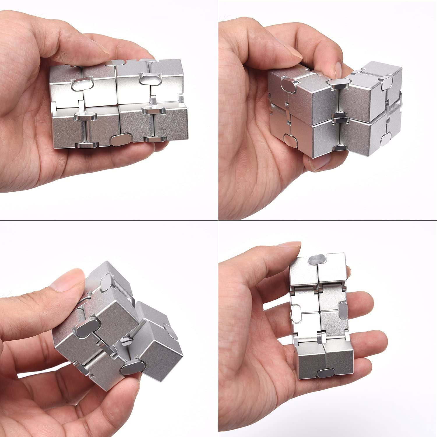 New Version Fidget Finger Infinity Cube Fidget Metal Cube Toy for Adults  Kids 