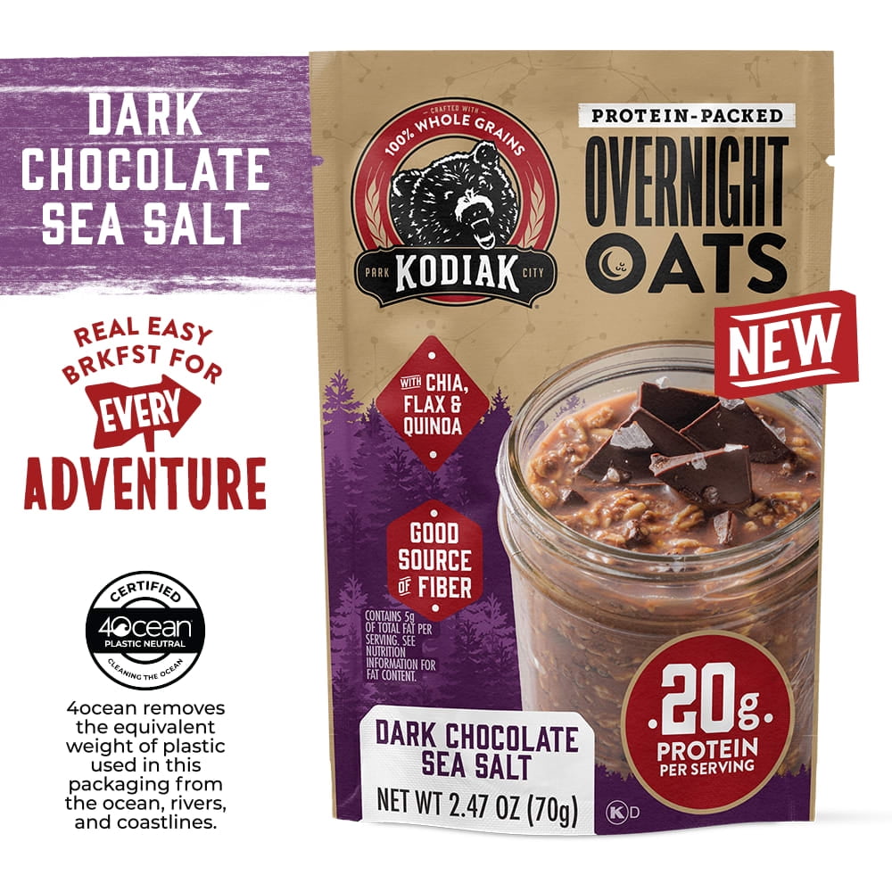 Kodiak Protein-Packed Dark Chocolate Sea Salt Overnight Oats, 2.47 oz
