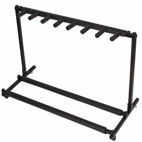 7-Guitar Rack Stand - Foldable Design, Sturdy Alloy Resin Construction for Acoustic/Electric/Bass Guitars, Black