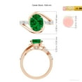 thumbnail image 5 of ANGARA Vintage Inspired Lab Grown 2.25 Ct Emerald Bypass Shank Engagement Ring for Women in 14K Rose Gold (Size-10x8mm) | May Birthstone, Anniversary, Jewelry Gift for Women | Lab-Grown Emerald Ring, 5 of 8
