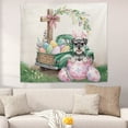 thumbnail image 2 of Easter Egg Schnauzer Bunny Ear Welcome Spring Truck Tapestry Miniature Schnauzer Dog Lover Wall Hanging Backdrop Home Decor - 12002, 2 of 5