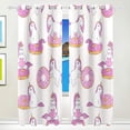 thumbnail image 3 of Coolnut Window Curtains Pink Unicorn and Doughnut Thermal Insulated Blackout Grommet Printed Window Treatment Drapes - 84x55 in - Polyester 2 Panels, 3 of 5