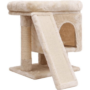 Small Cat Tree for Indoor Large Cats, Kittens Condo with Scratching Pos