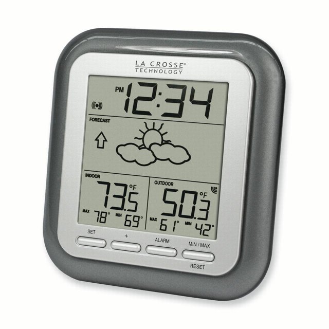 Silver Tone Wireless Forecast Station Household Clock Nautical Weather