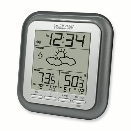 Designer Clocks For Sale Silver Tone Wireless Forecast Station Clock Nautical Home Decor Weather Fashion Jewelry For Women Gift Set ()