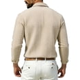 thumbnail image 6 of Aimik Men's Textured Knit Button Down Shirt Slim Fit Long Sleeve Turndown Collar Casual Shirt for Smart Casual Outfits, 6 of 6