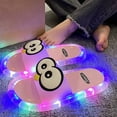 thumbnail image 5 of Samdudou Womens Slide Sandals Open Toe Slip On Flat Slippers Fun LED Light Up Sole Cute Cartoon Penguin Design Novelty Indoor Outdoor House Shoes Casual Footwear, 5 of 7