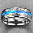 thumbnail image 2 of PAMTIER Men's Women's Stainless Steel High Polished Dome Shell Inlay Promise Ring Silver Size 8, 2 of 4