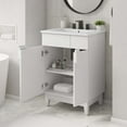 thumbnail image 2 of Sink Vanity Cabinet, White, Melamine Wood , Hotel Bedroom Bathroom, Modern Contemporary HB36107, 2 of 11