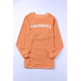 thumbnail image 2 of POGLIP Women's Orange THANKFUL Ribbed Corded Oversized Sweatshirt, 2 of 6