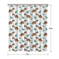 thumbnail image 5 of Brown and Teal Dinosaur Pattern Shower Curtain 72"x84" ,Bathroom Decorative Shower Curtains Set with 12 Hooks,Modern Waterproof Washable Shower Curtain, 5 of 6