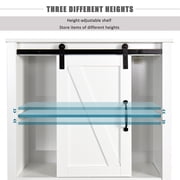 Bathroom Above Toilet Cabinet, White MDF Storage Cabinet, Bathroom Storage Space Saver with Adjustable Shelf & A Barn Door Cabinet, Over The Toilet Storage for Bathroom, K768