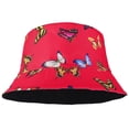 thumbnail image 2 of Butterfly Women Reversible Bucket Hat Summer Travel Lightweight Foldable Beach Outdoor Hat - Hot Pink, 2 of 3