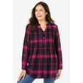 thumbnail image 3 of Woman Within Plus Size Pintucked Flannel Shirt, 3 of 4