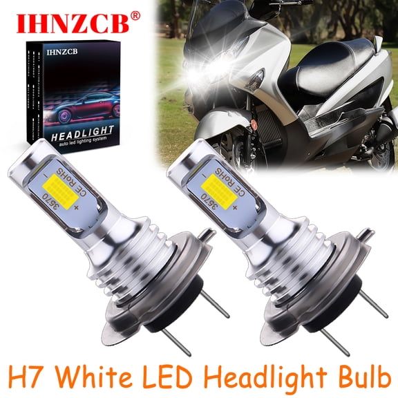 IHNZCB for Suzuki Burgman UH200 2014-2017 - 2X H7 LED Headlights Bulb 55W White YTB,Motorcycle Light,Y33