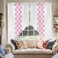 thumbnail image 2 of Minimalist Pink Swag Valances for Windows 2 Pack Buffalo Check Plaid Farmhouse Farm Theme Swag Kitchen Curtains 36 Inches Long Rod Pocket Short Window Treatment for Kitchen Bathroom 28"x36", 2 of 8