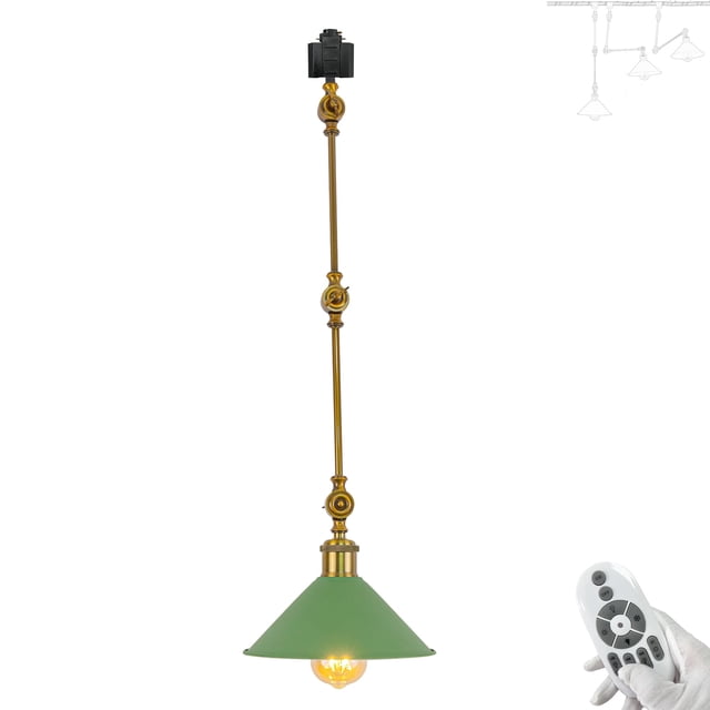 FSLiving H Type Track Lighting, Adjustable Ceiling Lighting Remote Control with Dimmable Color Changing Smart LED Edison Bulbs DIY Ceiling Spotlight H Track Mounted, Macaron Green - 1 Light