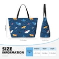 thumbnail image 3 of Rocae Colorful Ocean Shark for Large Women's Waterproof Beach Bag Tote with 7 Pockets Pool Bag for Travel Gym Vacation, 3 of 6